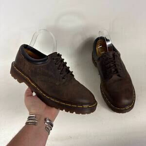 VTG Dr. Martens Oxford Shoes Womens 10 Brown Leather Slip Resistant Lace Up 8053
